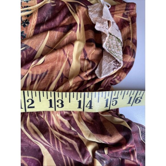 Vintage Y2K One World Baby Doll Dress Women's Large Yellow Abstract Fairy NWT - Picture 12 of 13